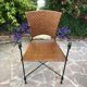 Paire de fauteuils vintage en fer forgé et osier