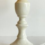 Vintage White-Cream Lacquered WOOD LAMP