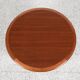 Midcentury Danish round coffee table in teak and cane by Johannes Andersen for Silkeborg 1960s
