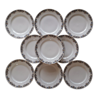 Set of 9 signed Limoges porcelain plates