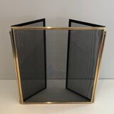 Brass and wire mesh firewall. french work. around 1970