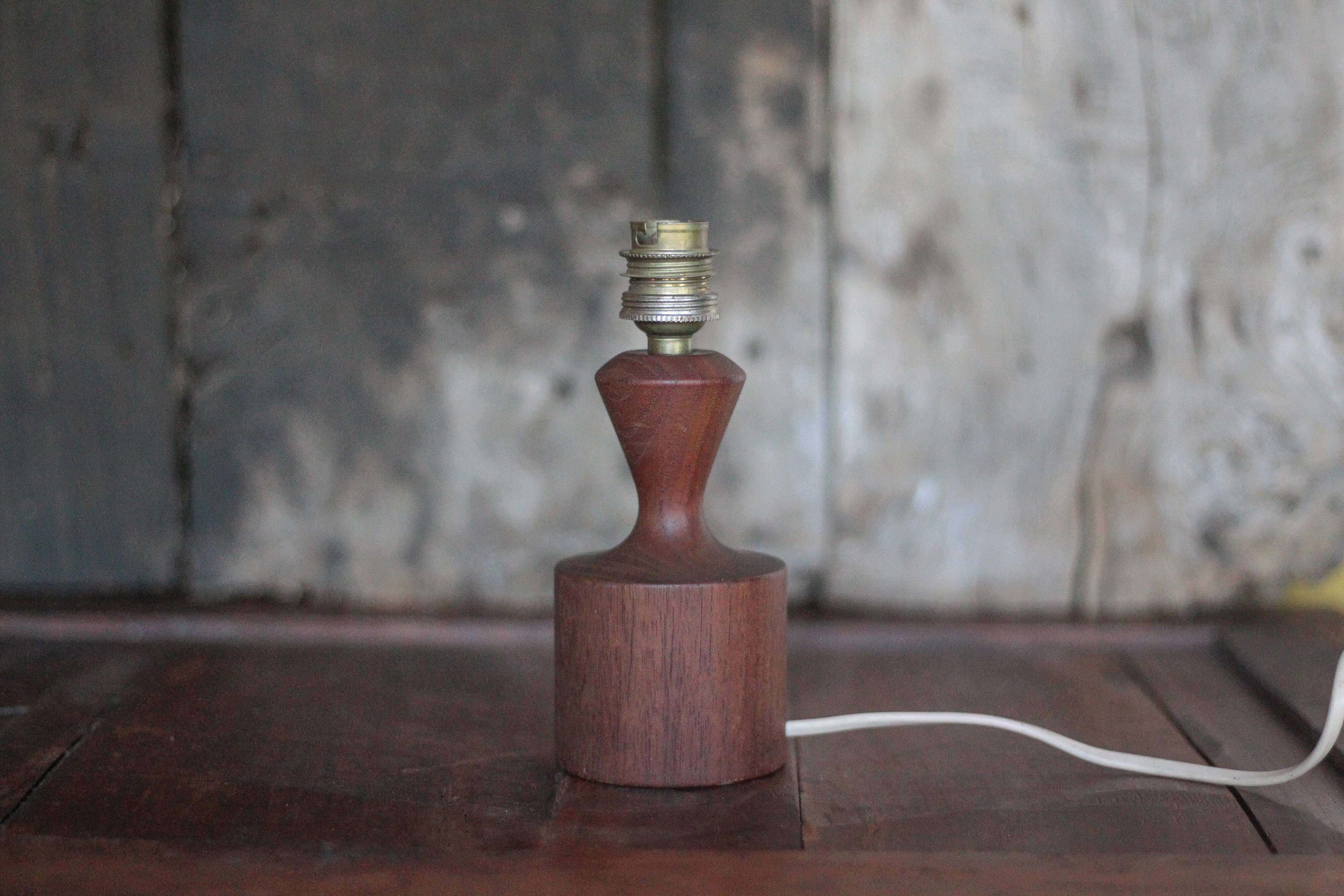 Scandinavian wooden lamp, vintage wooden lamp base, table lamp