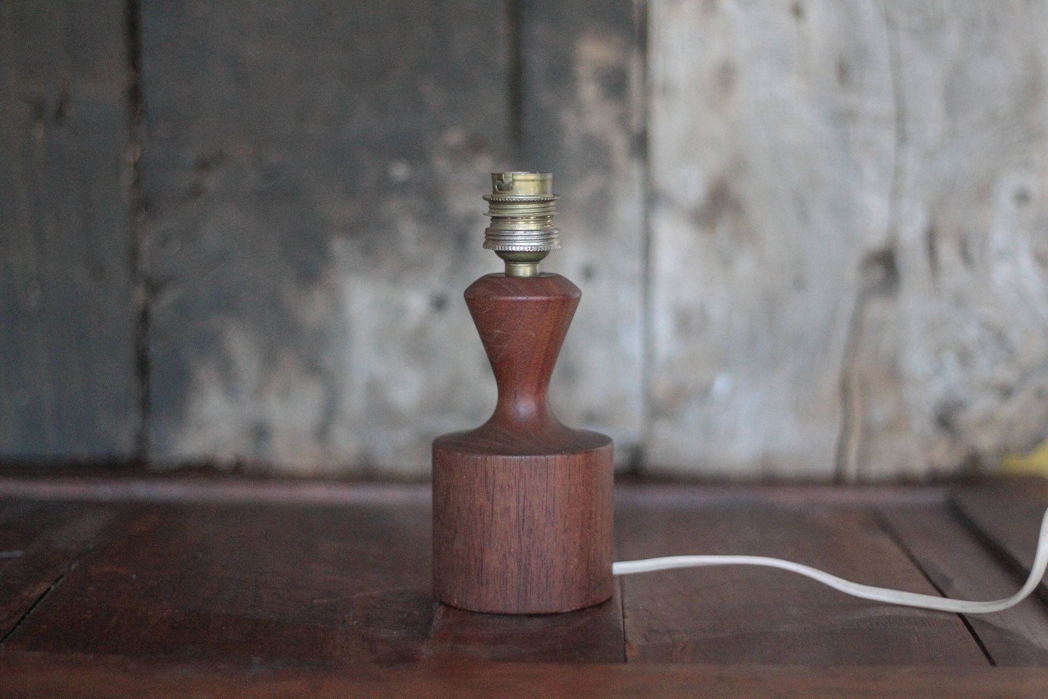 Scandinavian wooden lamp, vintage wooden lamp base, table lamp