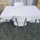 Set in white formica, table and 4 chairs, vintage, 70s