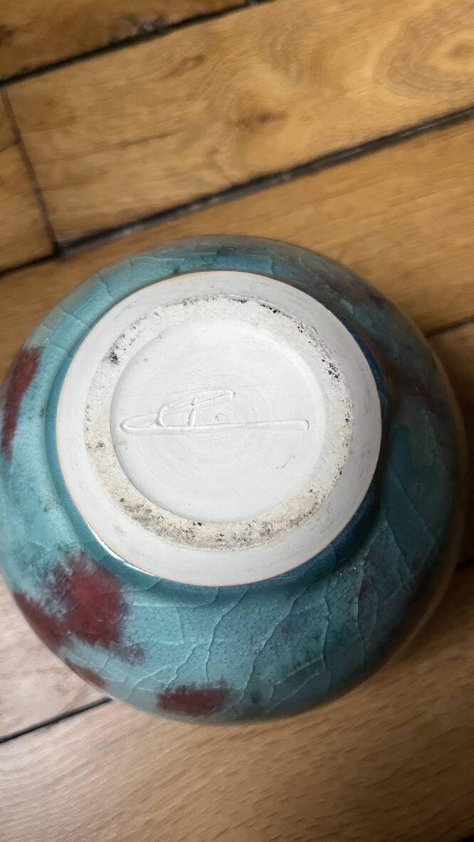 Turquoise and colorful ceramic vase