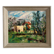 Old oil painting on panel exotic expressionist landscape signed