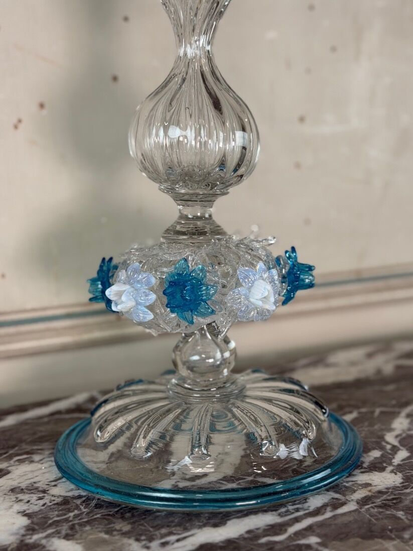 Venetian candlestick made of Murano glass, circa 1880