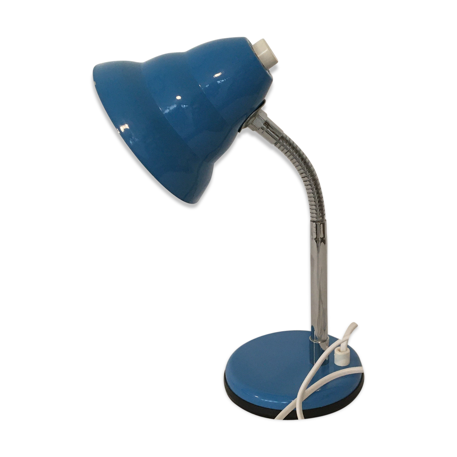 Blue flexible desk lamp