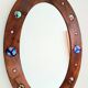 Capo Esmaltes vintage mirror 1960 wood and enamel