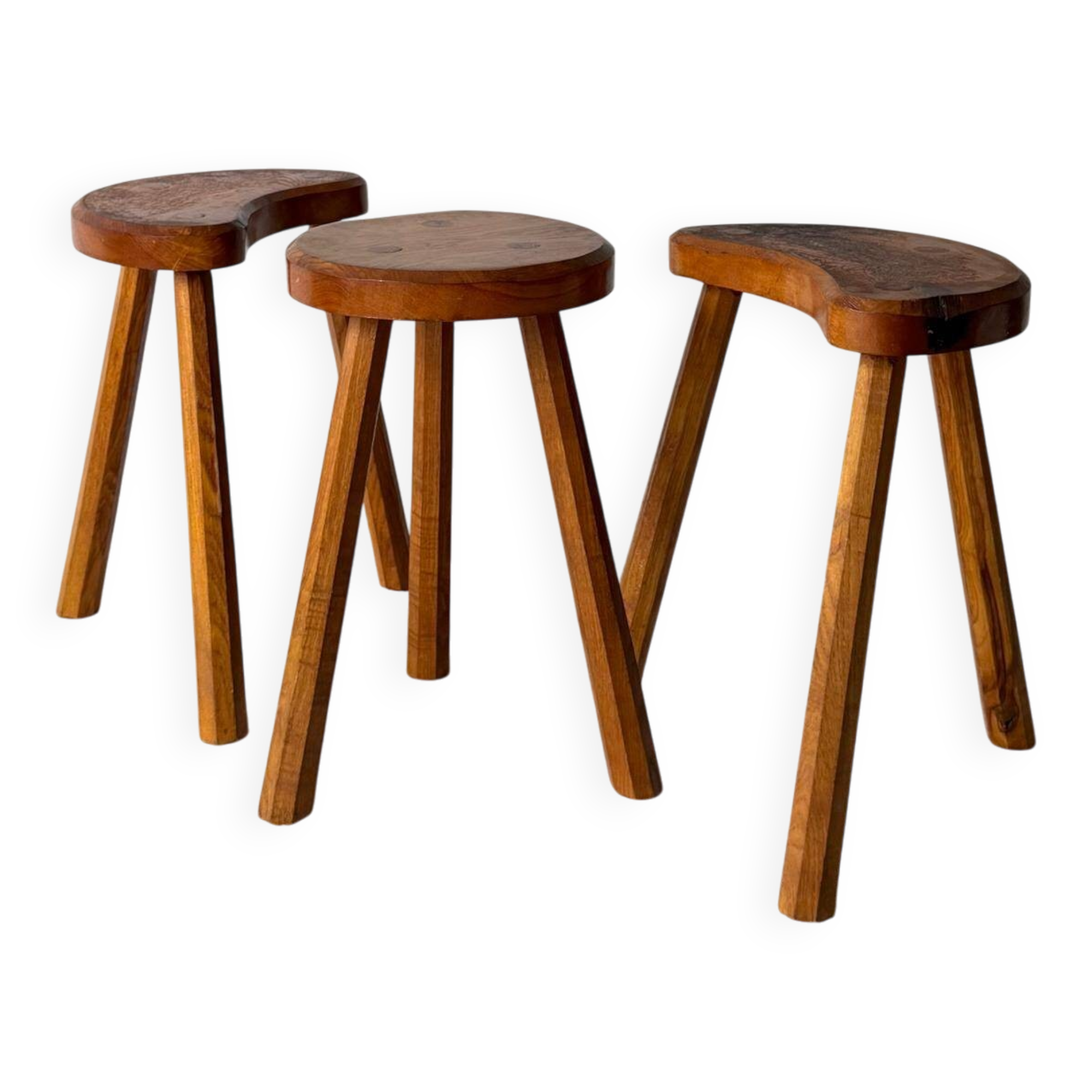 Vintage tripod stool trio