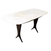 Coffee Table Attributed to Guglielmo Ulrich with Carrara Marble Top