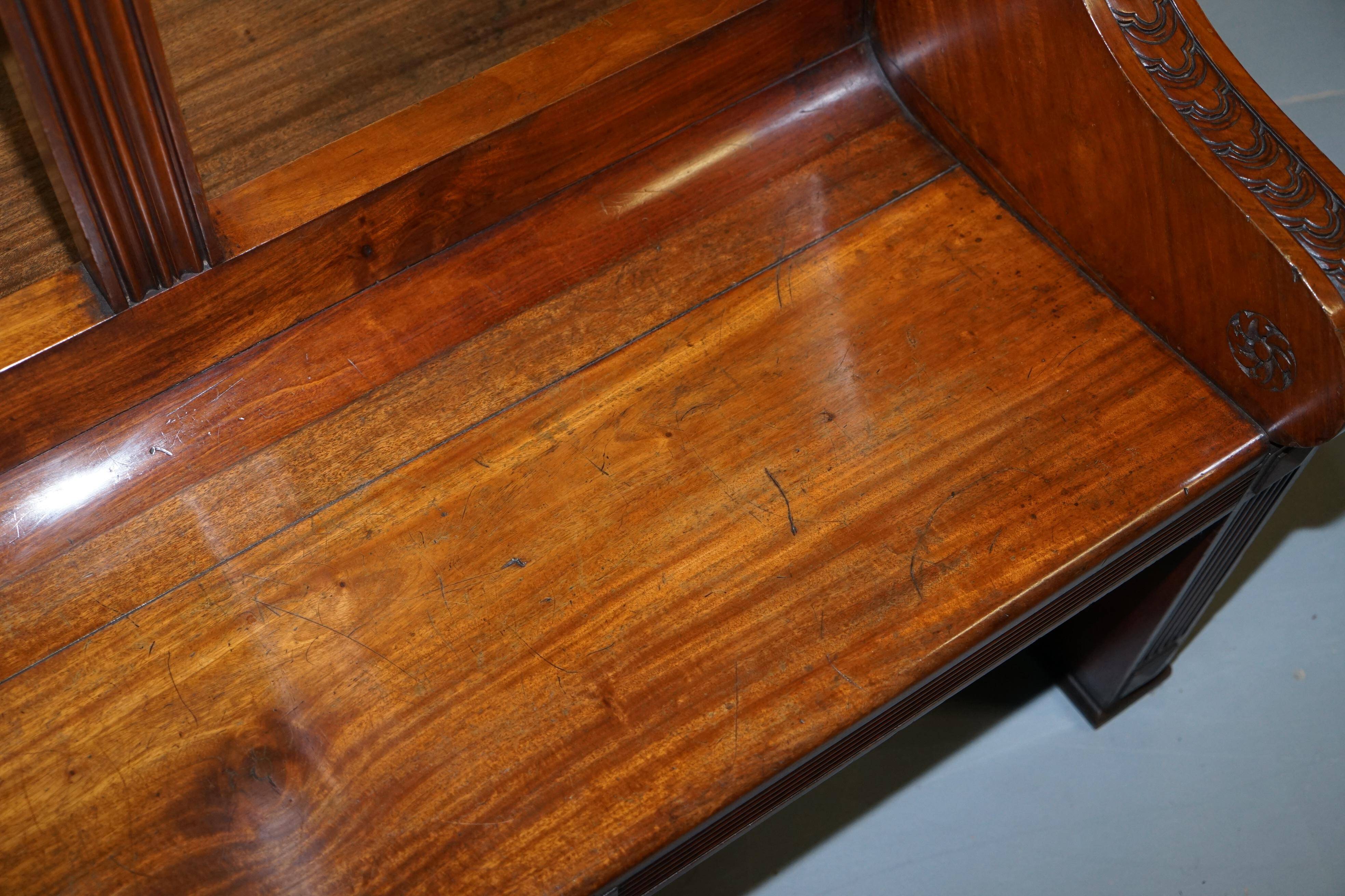 Victorian Double-Faced Carved Walnut Gallery Bench