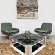Vintage Italian space age design smoked glass coffee table 1970