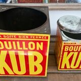 Duo of boxes Bouillon Kub metal 1950