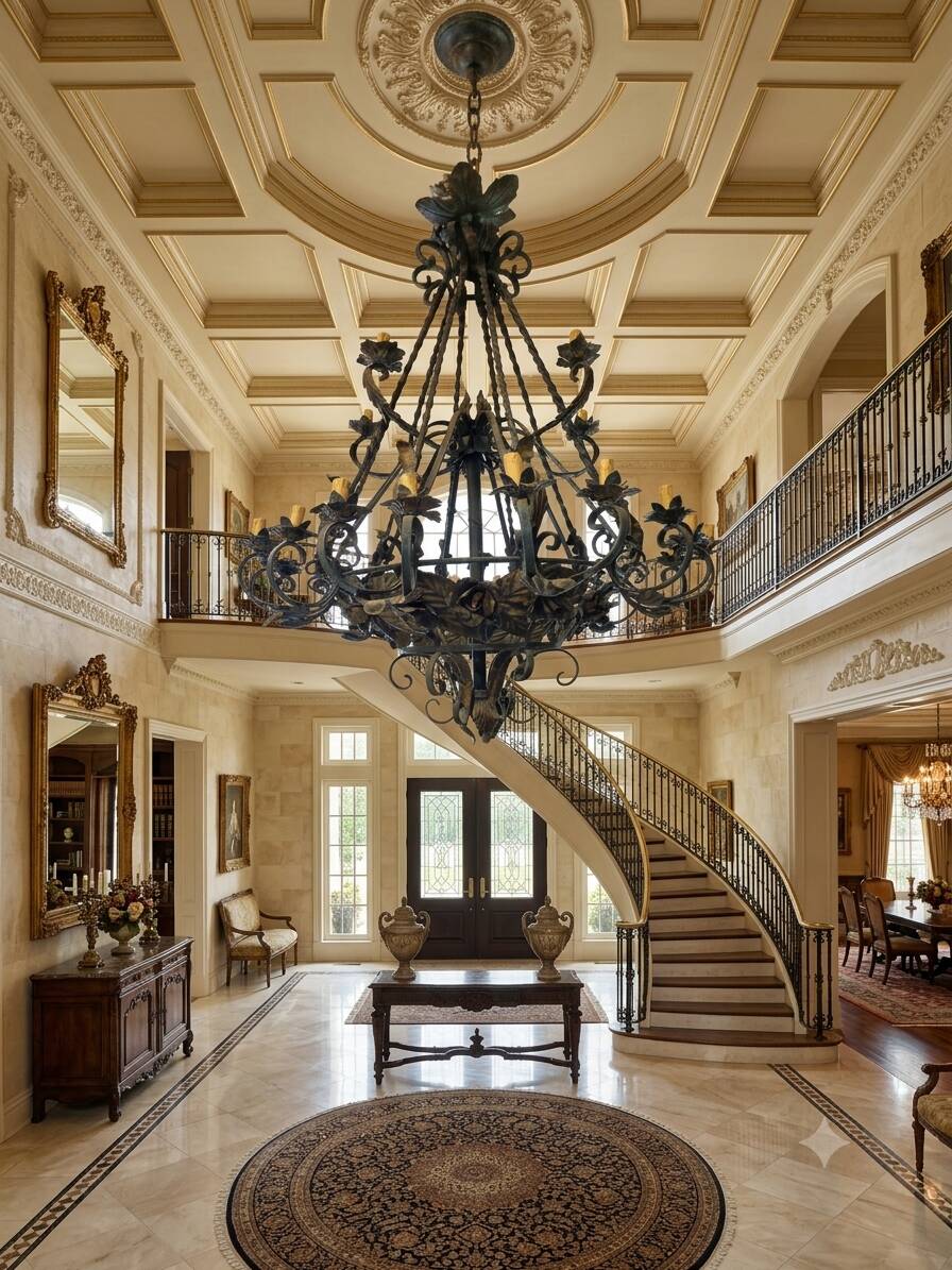 Lustre en fer forgé ( grand modèle) 170 × 120 cm