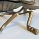 Vintage fly ashtray in patinated metal