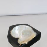 Ashtray, resin and mother-of-pearl inclusions, in the style of Jean Claude Dresse, 1970, vintage