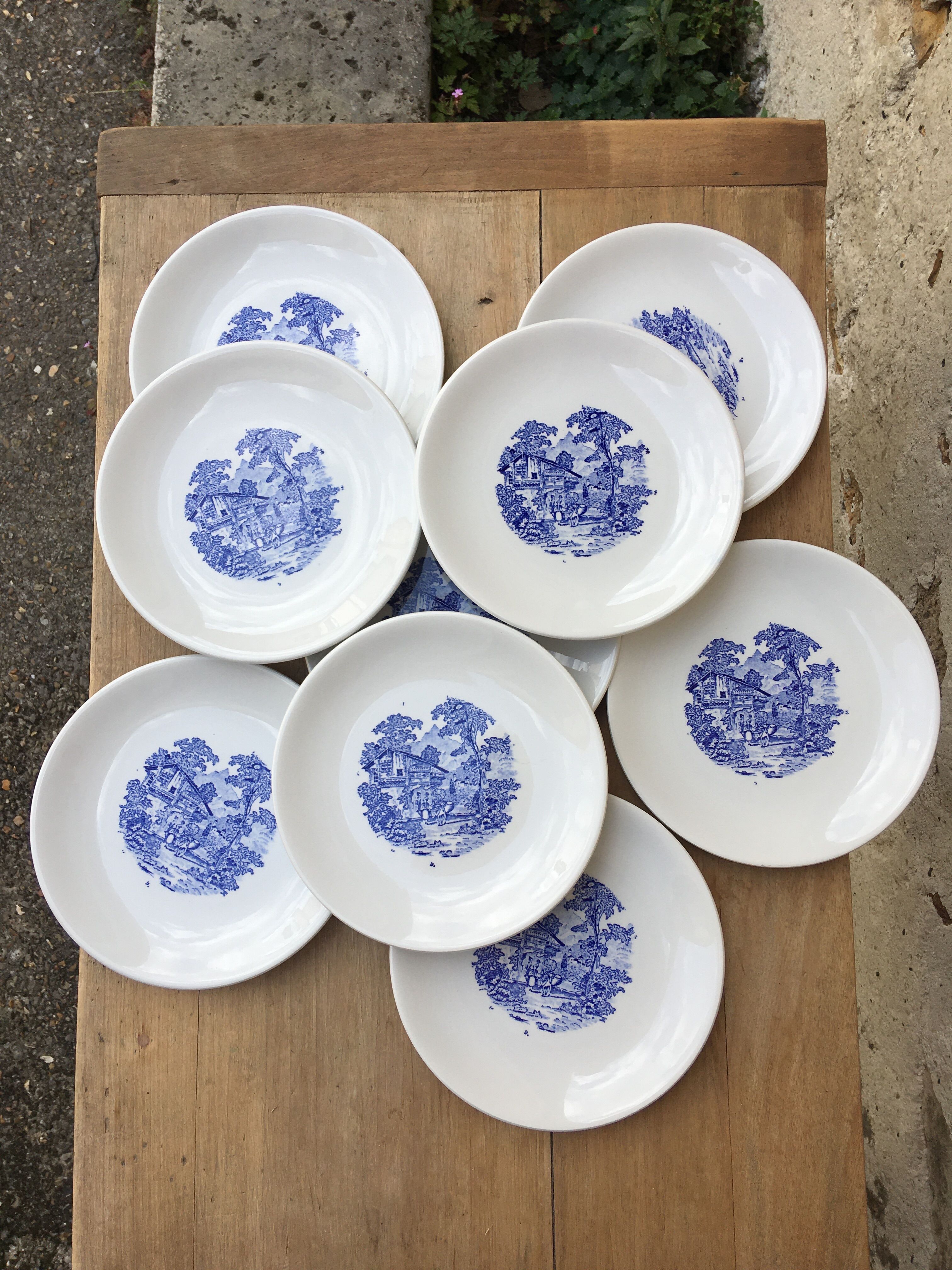 English dessert plates