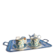 Set of vintage DPR mugs – blue and green floral design – h9 x d7.5 cm