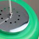 Italian Space Age Lamp in Green in White & Green Plexiglas and Chrome, 70s