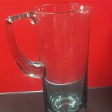 elegant water or orangeade pitcher in smoked glass from the 1970s - 25 cm