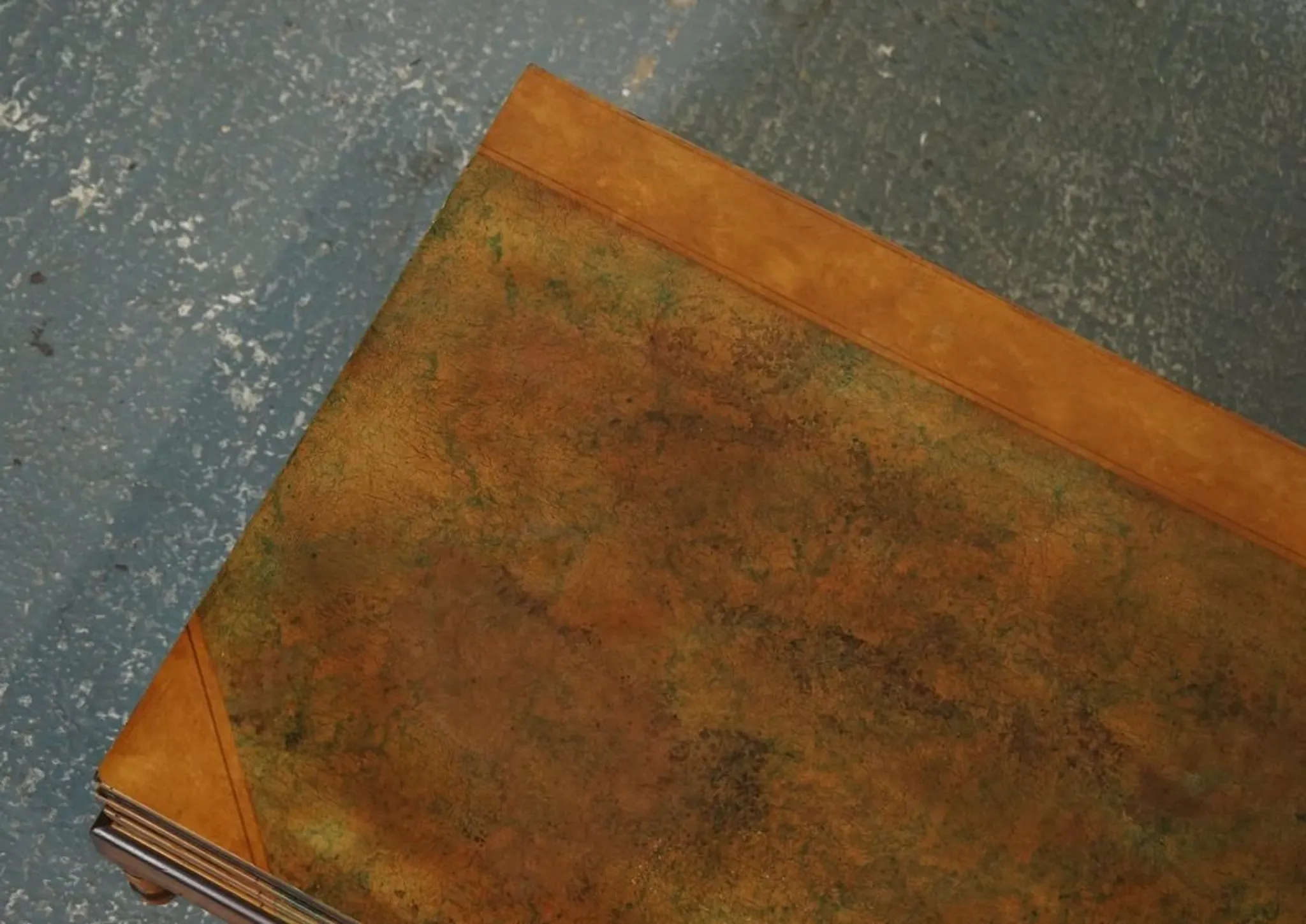 Vintage Coffee Table in Faux Leather with Internal Storage for Books