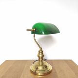 Green opaline banker lamp