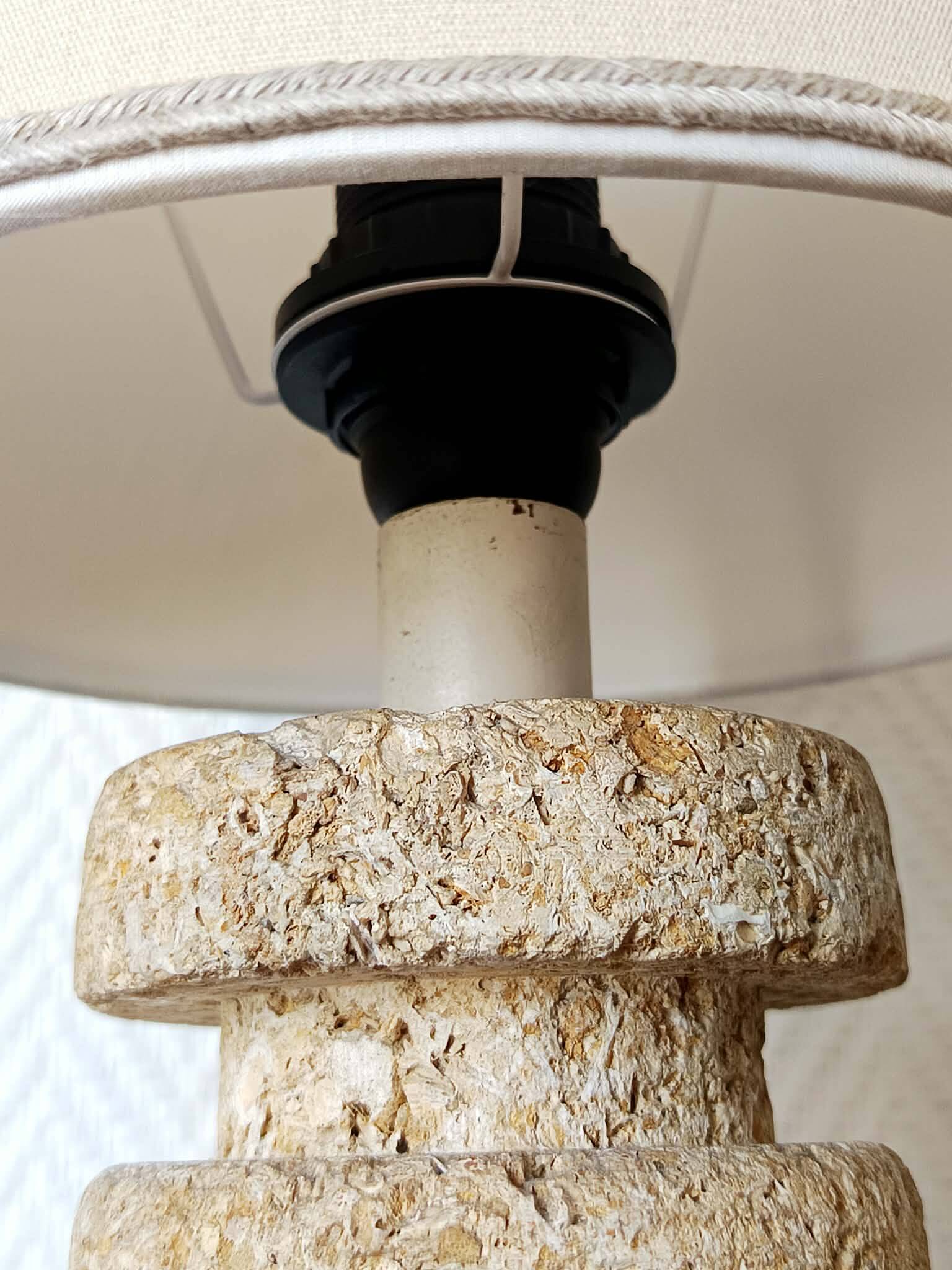 Brutalist stone lamp in Tormos style, circa 1970.