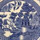 Assiette blue willow XIXeme décor chinois