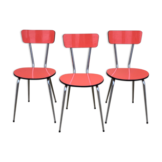 Red formica chairs 1950