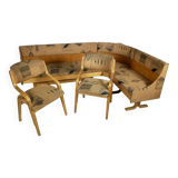 Canapé d'angle et chaises par Ludvik Volak pour Drevopodnik Holesov, 1960, Ensemble de 3