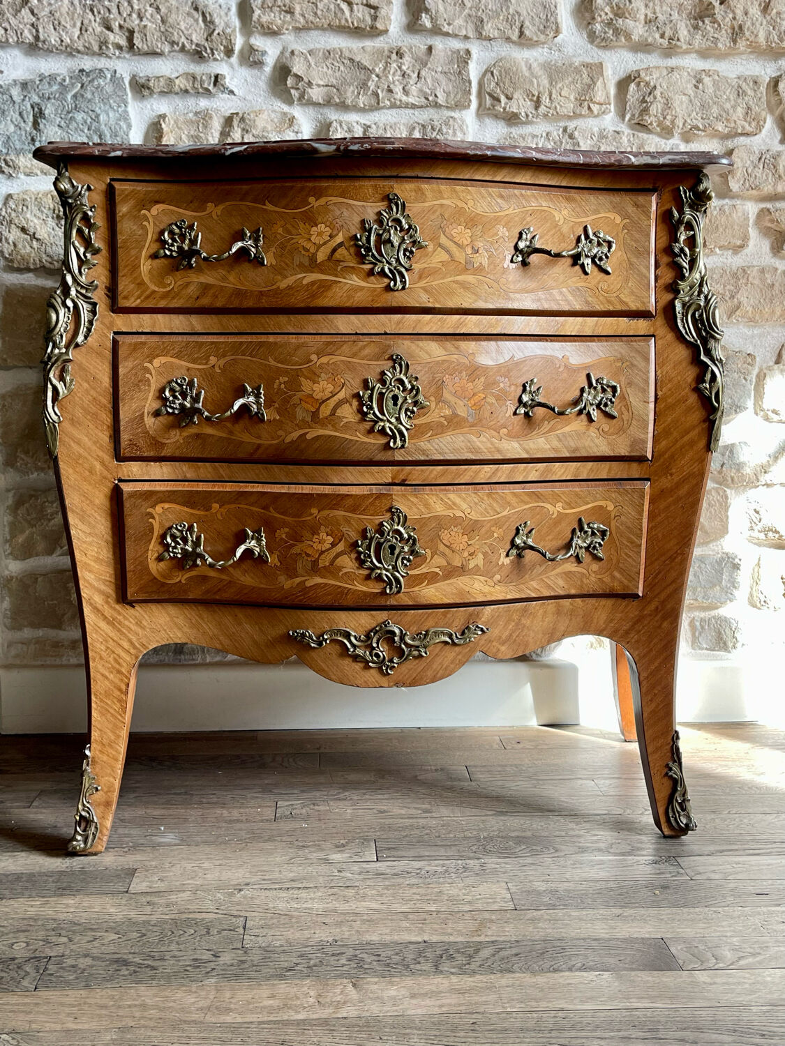 Chest of drawers in marquetry nineteenth