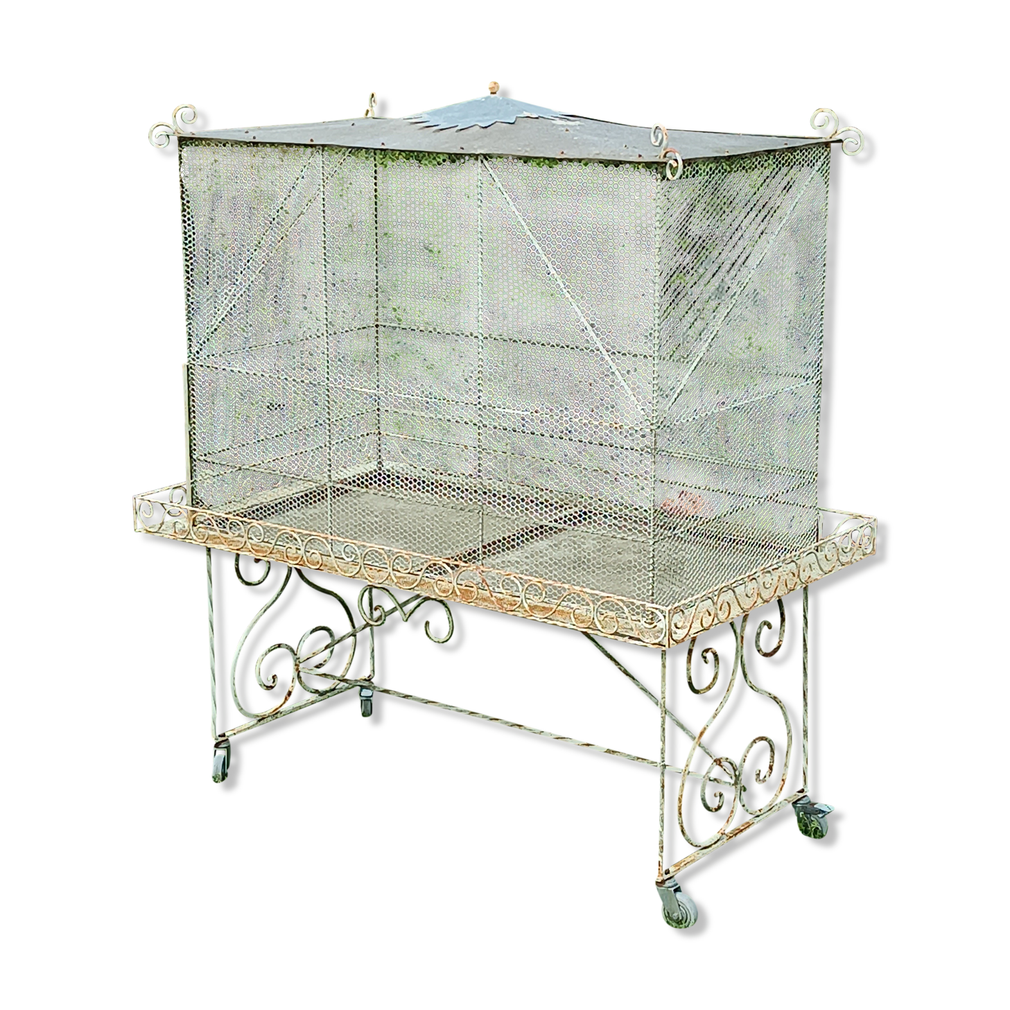 Volière cage à oiseaux fer forgé 20 ème
