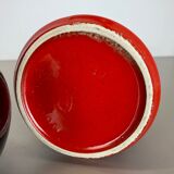 Set of 2 Multi-Color Fat Lava Op Art Pottery Vase Made by JASBA Ceramics Germany