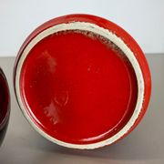 Set of 2 Multi-Color Fat Lava Op Art Pottery Vase Made by JASBA Ceramics Germany