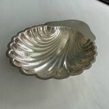 Silver-plated shell catchall – vintage shell decorative tray