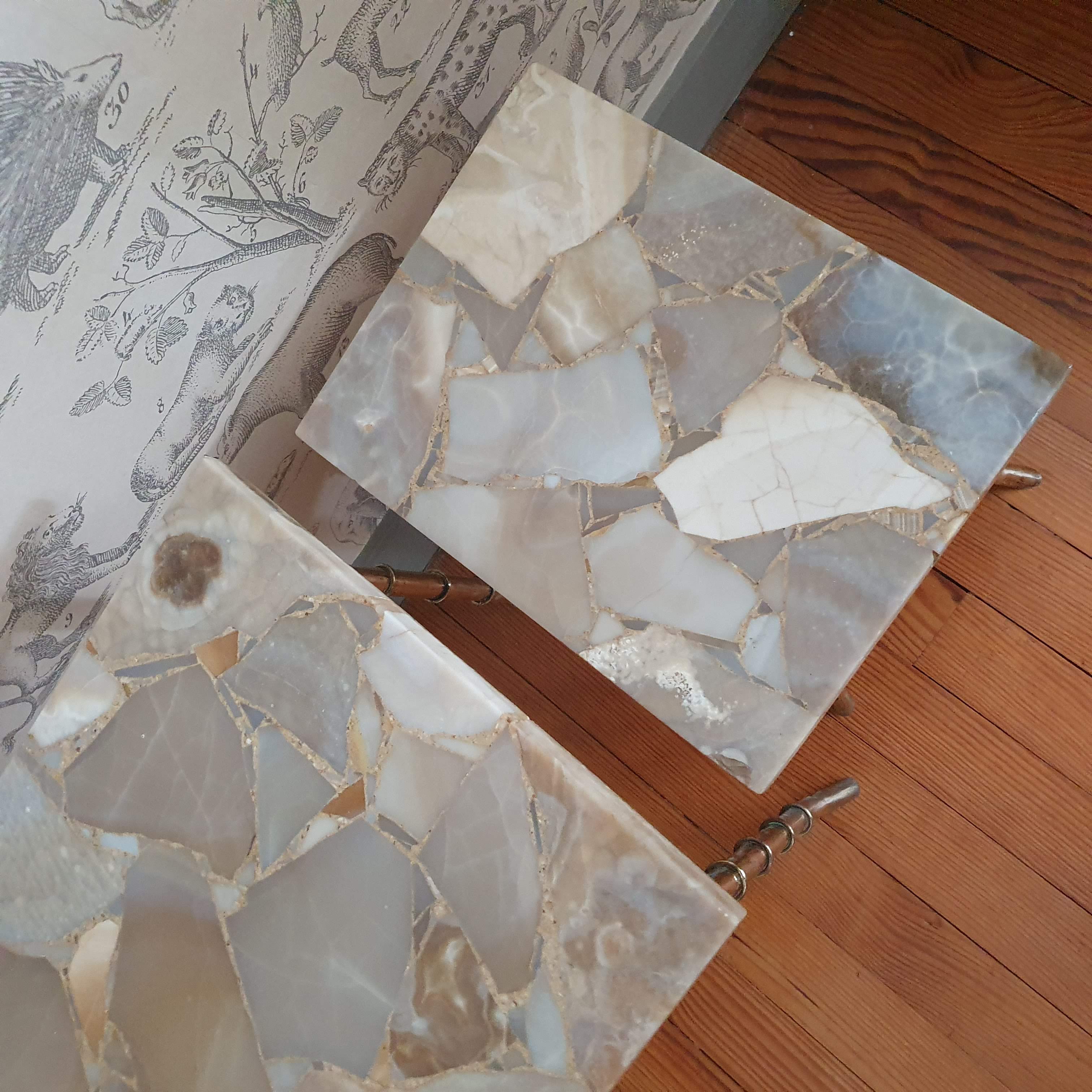 Brass and marble tables