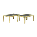 House Iiwans pair of pieces of sofa in gilded brass, 1970s