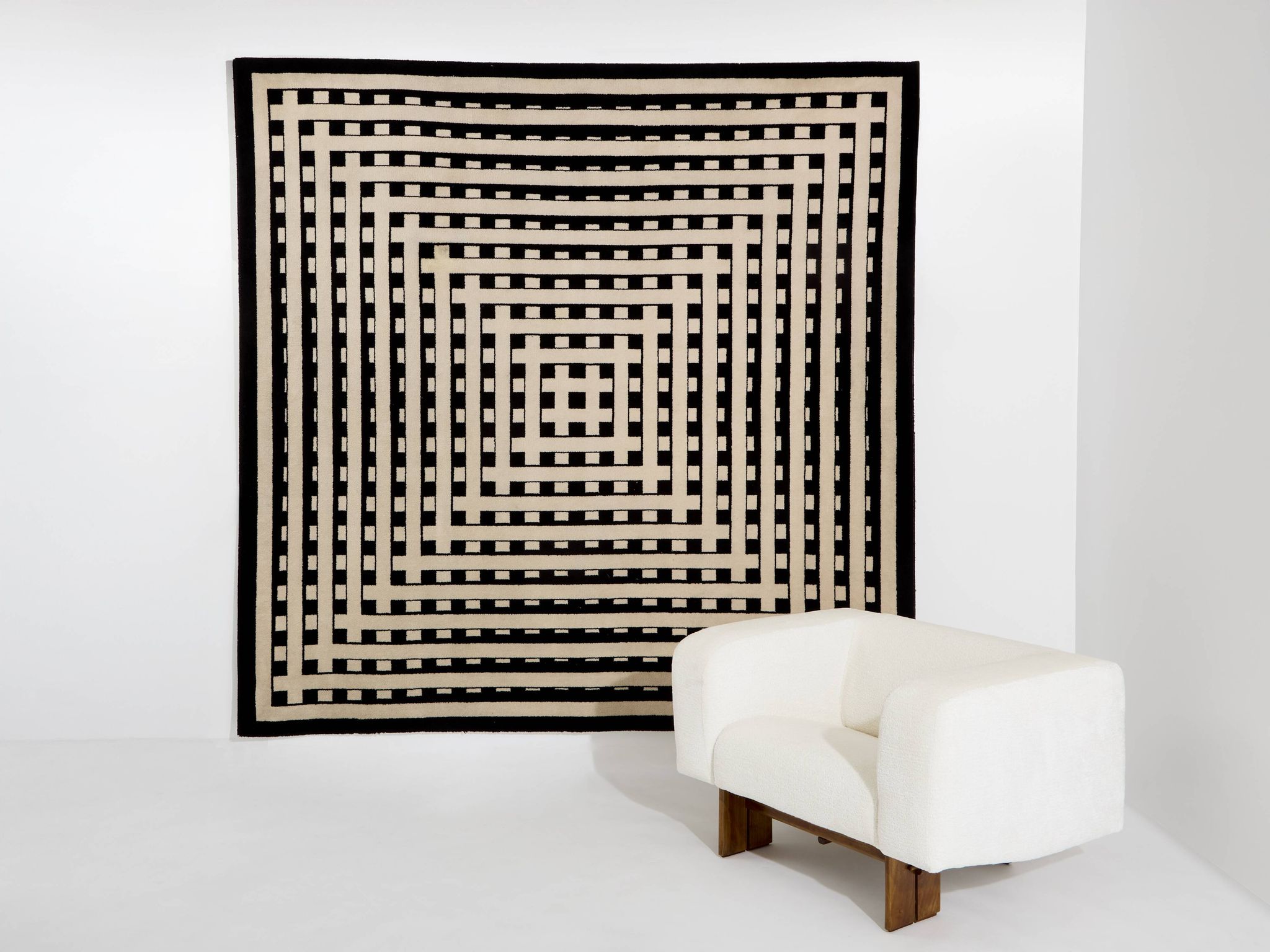 Marcello Morandini carpet kinetic art tufted wool 1989