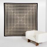 Marcello Morandini carpet kinetic art tufted wool 1989