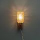 Small, stylish wall lamp with rosewood suspension and hard pressed glass