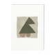 Peinture sur papier M188 vert et doré signée Eawy