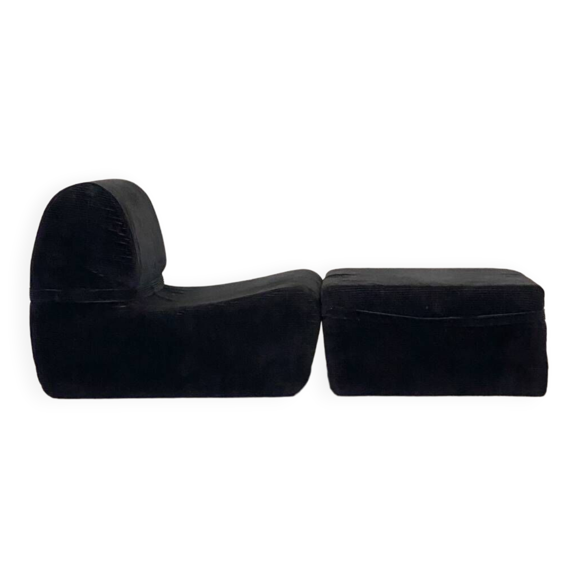 Vintage fireside chair and pouf