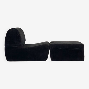 Chauffeuse vintage et pouf