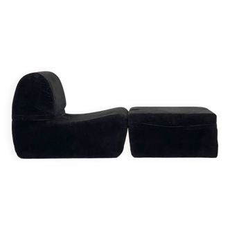 Chauffeuse vintage et pouf