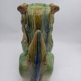Ceramic Fô dog. Sancai color.