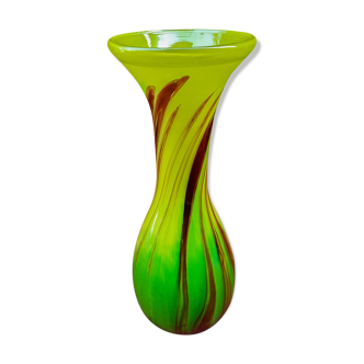 Murano Italy blown glass vase signed F Silviy