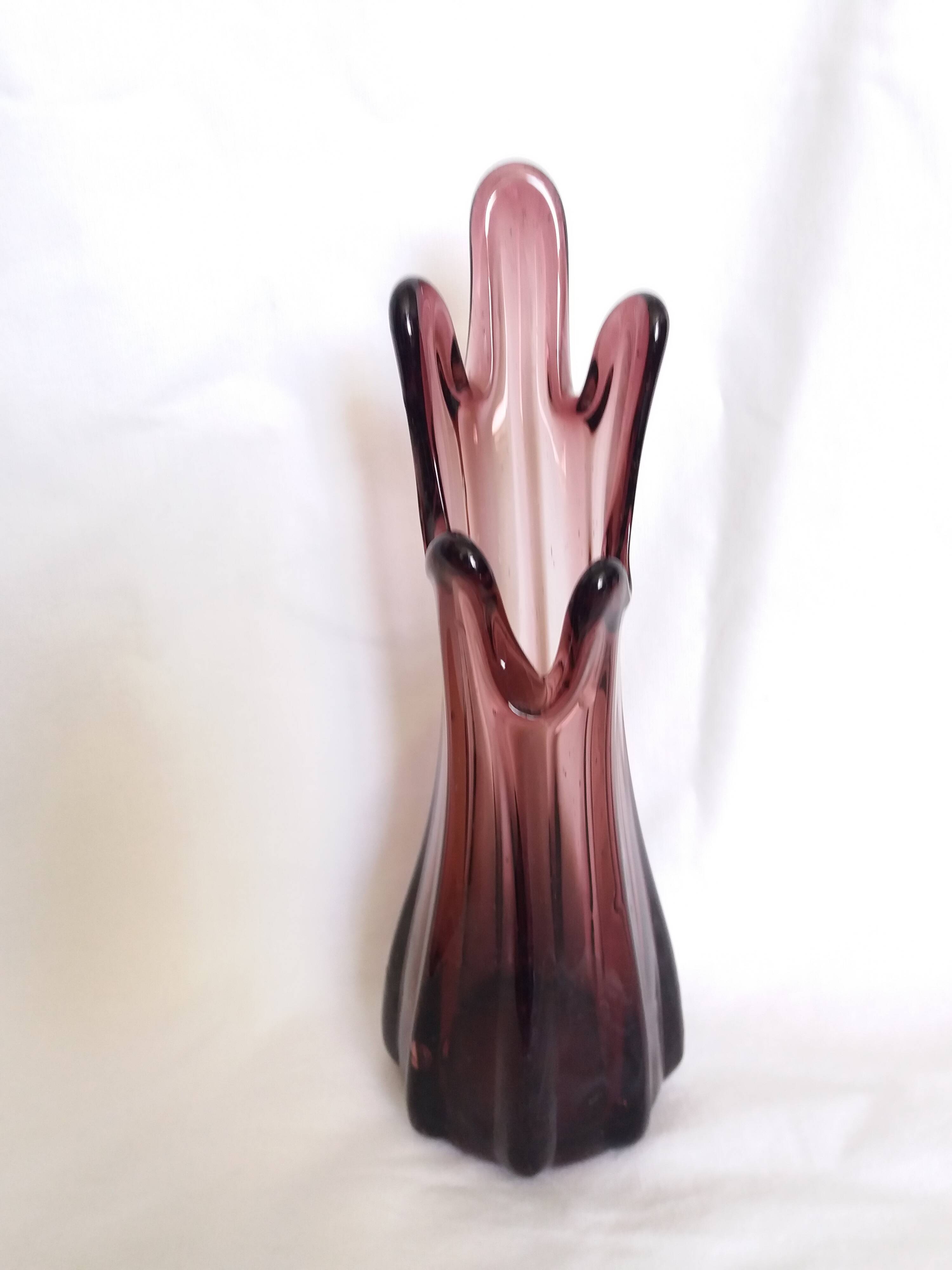 Purple or plum glass vase