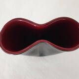 Free-form ceramic vase in Black / Bordeaux signed Elchinger from the 50s