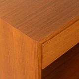 Minimalist bedside tables from the 1960s, teak veneer, set of 2